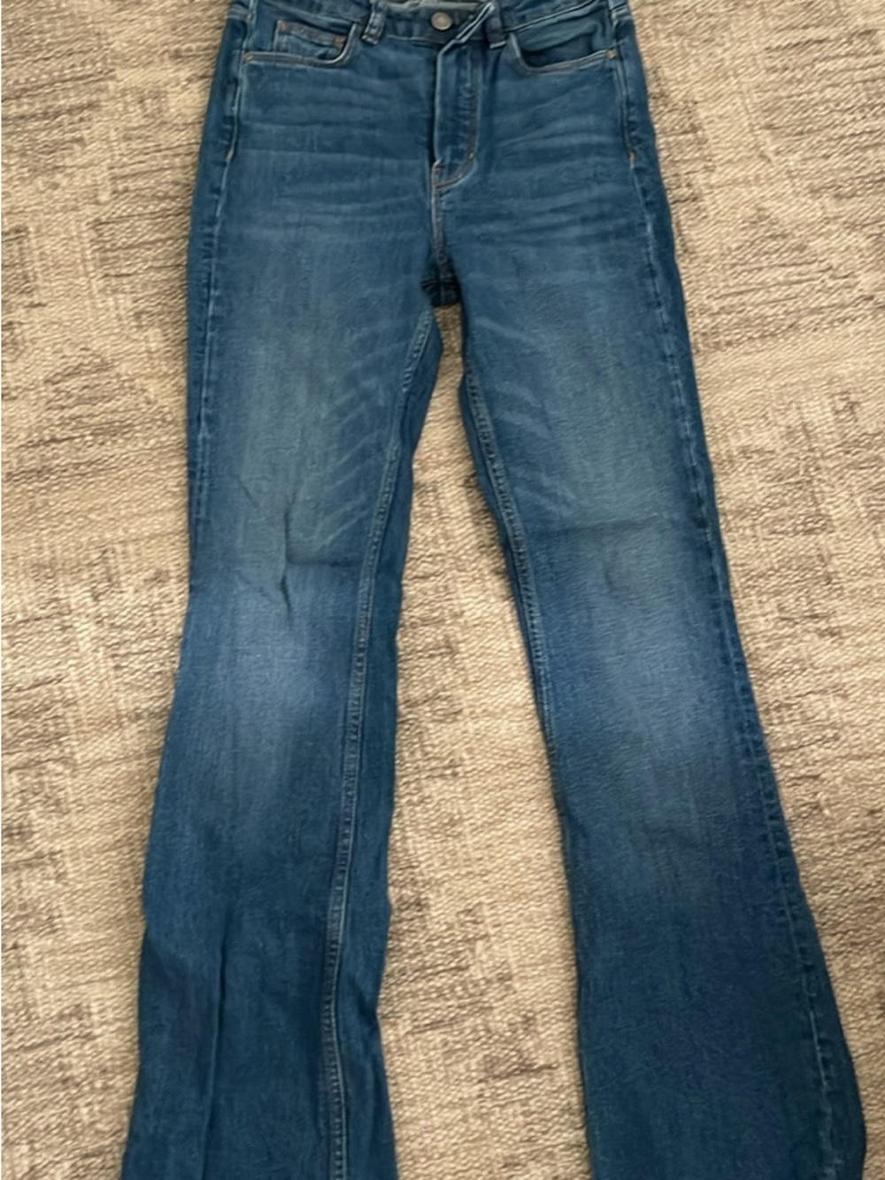Massimo Dutti Blue Denim Flare Jeans